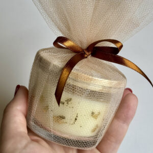 Vela Aromática Personalizada Com Folhas de Ouro - 100g